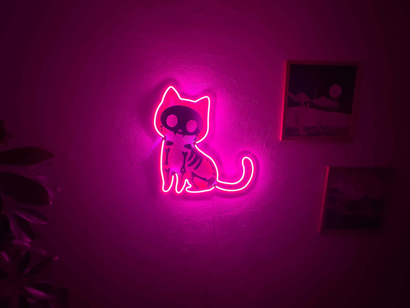 Cat X Ray Neon Metal Sign