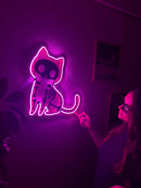 Cat X Ray Neon Metal Sign