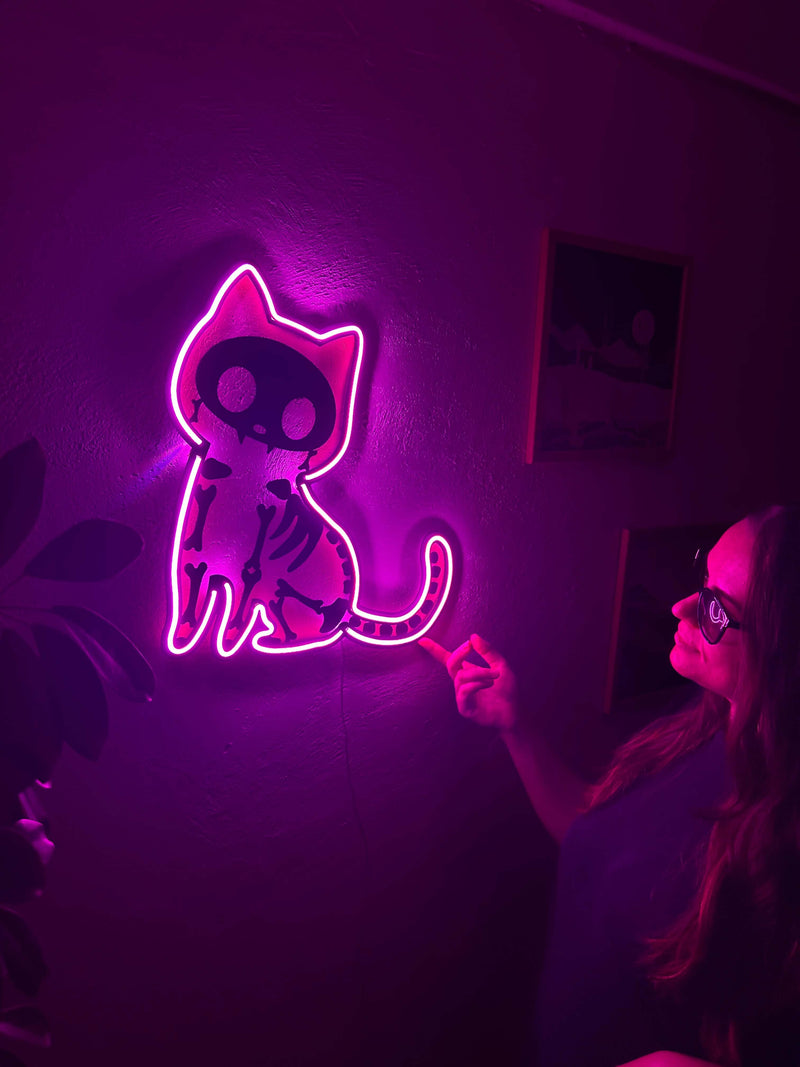 Cat X Ray Neon Metal Sign