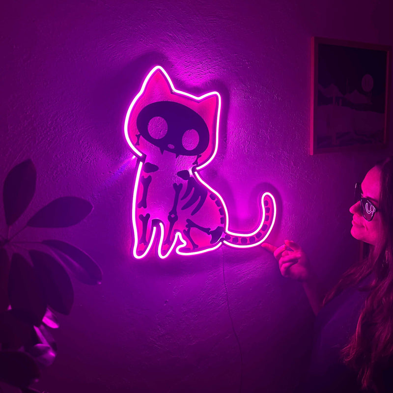 Cat X Ray Neon Metal Sign