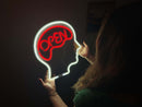 Open Mind Neon Metal Sign