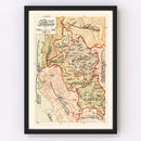 Vintage Map of Manastir Region, 1909
