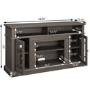 58" TV Stand with Glass Door Cabinets for TVs up to 65"