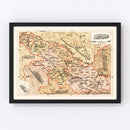 Vintage Map of Ghoso Region, 1909