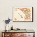 Vintage Map of Ashghodareh Region, 1909
