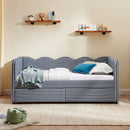 Gingham Daybed With USB Charging Port, Wave-Shaped Design by Unique Piece Furniture