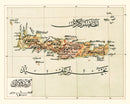 Vintage Map of Crete Island, 1909
