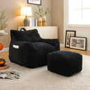 Giant Bean Bag Chair With Armrests And Footstool by HouseOfZazla