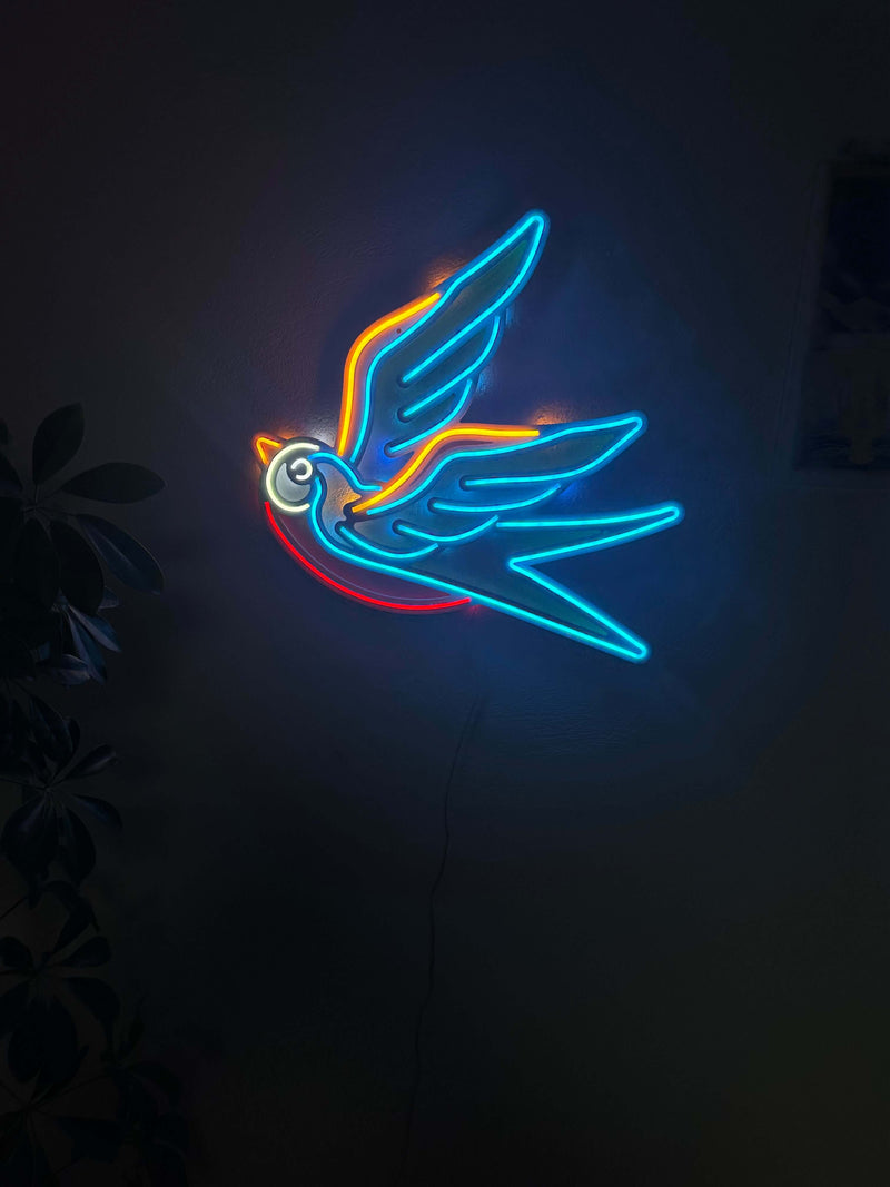 Sparrow Neon Metal Sign