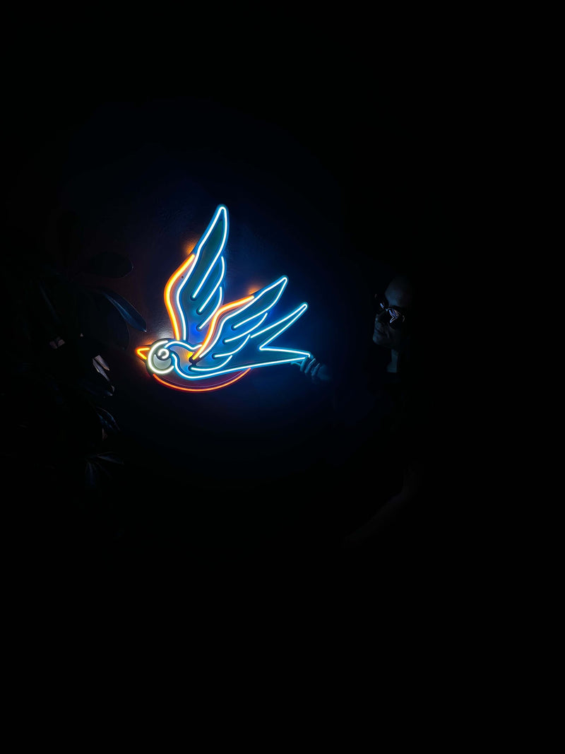Sparrow Neon Metal Sign