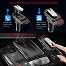 Car FM Transmitter w/ Wireless Earpiece 2 USB Charge Ports Hands-free Call MP3 Player TF Card Aux-in