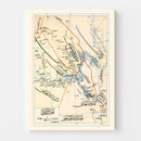 Vintage Map of Basra, Turkey 1909