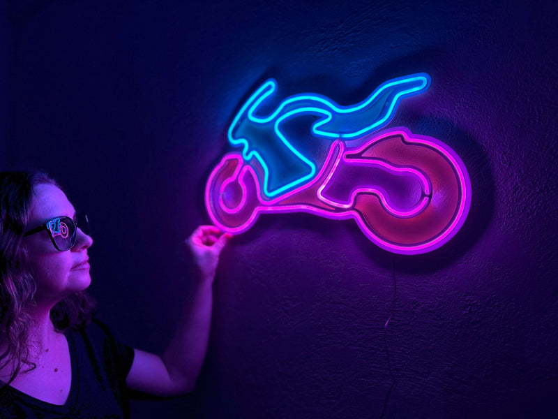 Motorcycle Neon Metal Sign