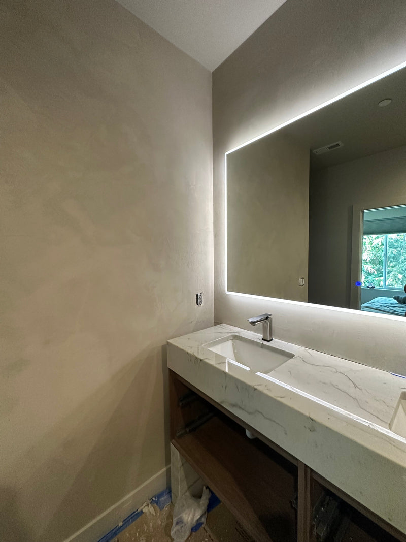Zeek 60"x36" Backlit LED Rectangular Bathroom Wall Mirror For Double Vanity MA6036, photo 4 of 12