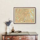 Vintage Map of Amsterdam, Netherlands 1956
