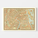 Vintage Map of Amsterdam, Netherlands 1956