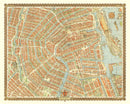 Vintage Map of Amsterdam, Netherlands 1956