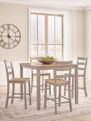 Harperfeld - Dining Room Counter Table Set (Set of 5) - Natural / Gray