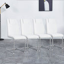 Modern Dining Chairs With Padded Seat, Metal Legs