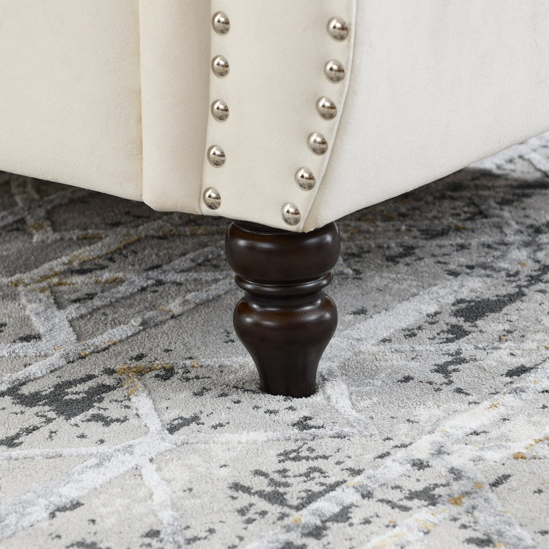 3-seater + 3-seater Combination sofa.Beige Velvet(W834S00063)