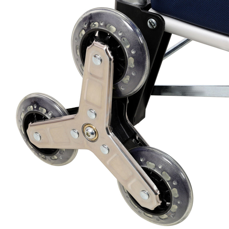 Foldable Shopping Stair Trolley With Triangular Wheels And Removable Waterproof Bag - Black, photo 13 of 19