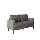 57.5-inch cotton linen dark gray love seat metal feet Plastic feet Thick cushion with two armrests