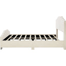 3 Pieces Bedroom Sets Queen Size Velvet Upholstered Platform Bed Vertical Channel Tufted Headboard and Two Three-drawer Nightstands,Beige