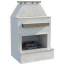 Cal Flame Modern Outdoor Gas Fireplace with Extended Mantle