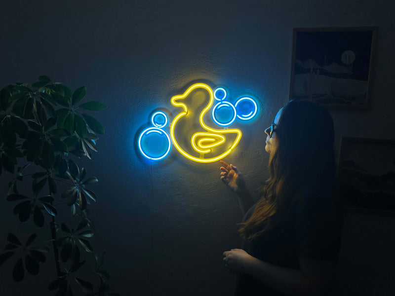 Rubber Duck Neon Metal Sign
