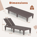 Outdoor PP Chaise Lounge Chairs Set of 2 with 4-Position Adjustable Backrests by DirectDeals