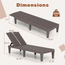Outdoor PP Chaise Lounge Chairs Set of 2 with 4-Position Adjustable Backrests by LJGDeals