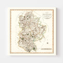 Vintage Map of Bedfordshire County England, 1801