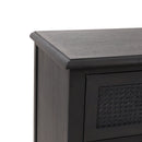 Newell Cane 3 Drawer Dresser - Dark Gray
