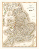 Vintage Map of England 1809