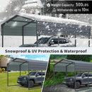 10 X 15 Ft Carport, Outdoor Carport, Heavy Duty Carport Canopy With Galvanized Steel Roof And Frame, Metal Carport Large Garage For Driveway Car, Truck - Charcoal by HouseOfZazla