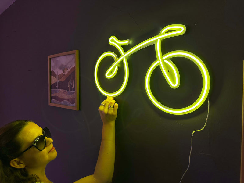 Bicycle Neon Metal Sign