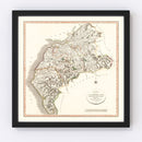 Vintage Map of Cumberland County England, 1801