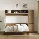 Full Size Murphy Bed With Wardrobe, Drawers, And Open Shelves - Wood by HouseOfZazla