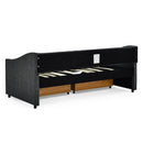 Upholstered Tufted Daybed With 2 Drawers, Waved Arms by HouseOfZazla