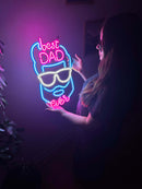Best Dad Ever Neon Metal Sign