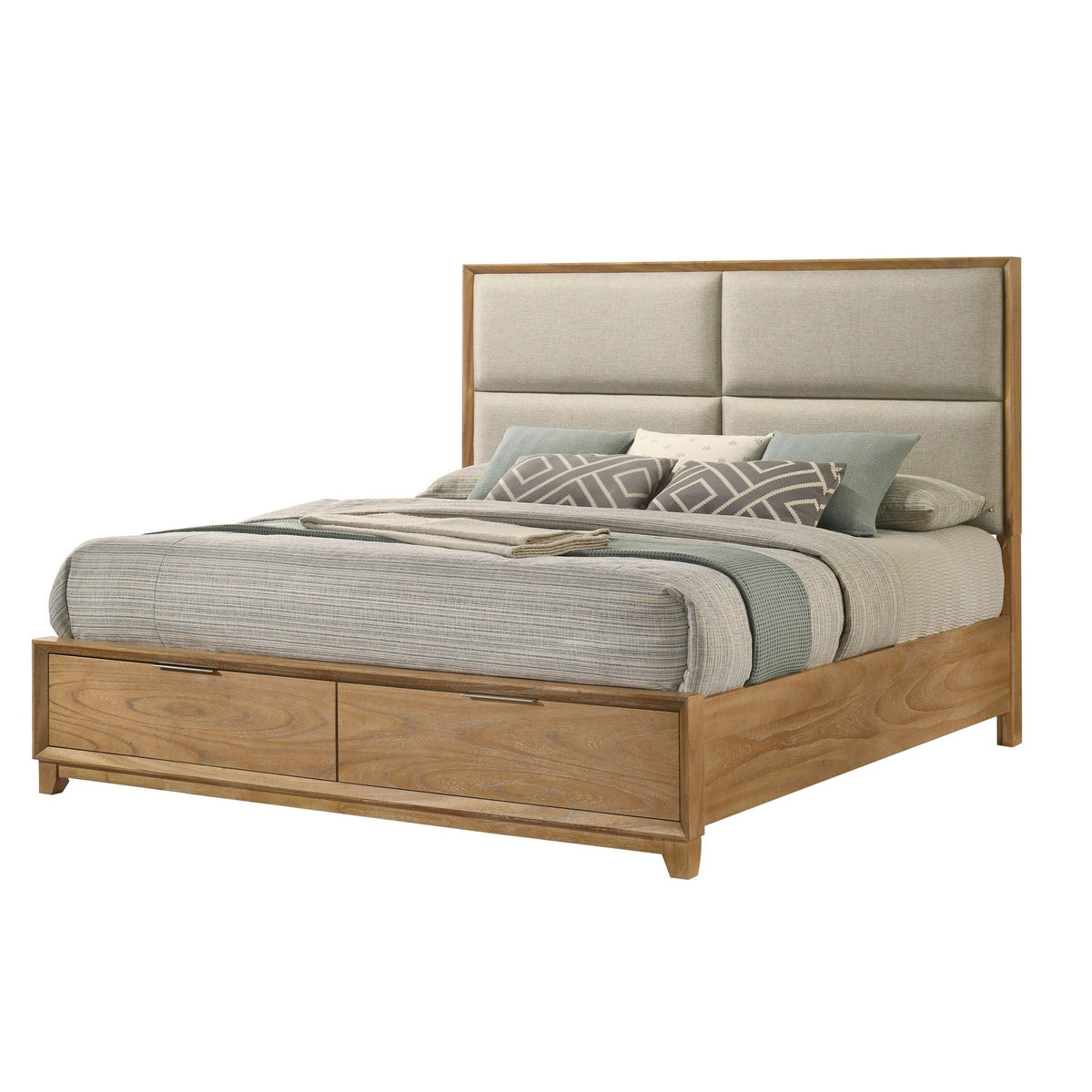 Contemporary Storage Platform Bed With Ultra Plush Headboard, photo 4 of 4