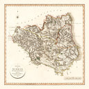 Vintage Map of Durham County England, 1801