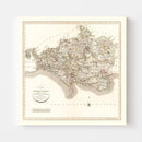 Vintage Map of Dorsetshire County England, 1806