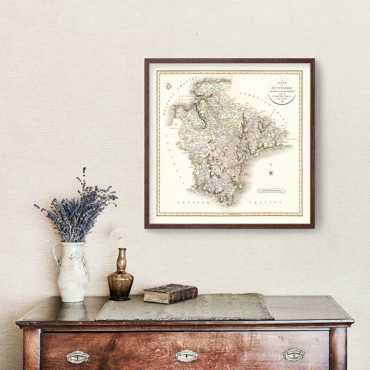 Vintage Map of Devonshire County England, 1807, photo 3 of 5
