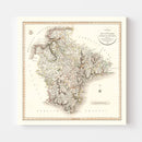 Vintage Map of Devonshire County England, 1807