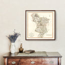 Vintage Map of Derbyshire County England, 1801