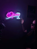 Open Door Neon Metal Sign