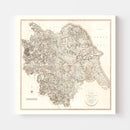 Vintage Map of Yorkshire County England, 1808