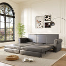 3 In 1 Convertible Sleeper Sofa With Nailhead Trim & Rolled Arm by HouseOfZazla