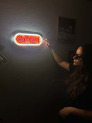 Open Door Neon Metal Sign